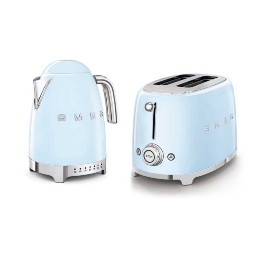 Smeg Kettle And 2 Slice Toaster In Pastel Blue