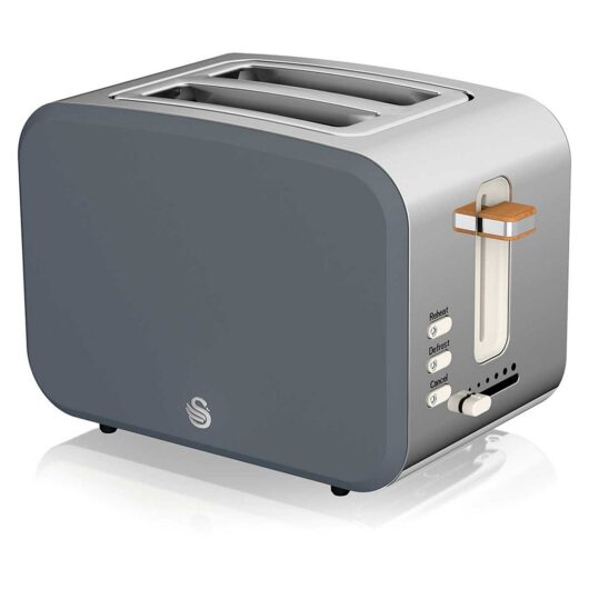Swan 2 Slice Nordic Style Toaster - Grey