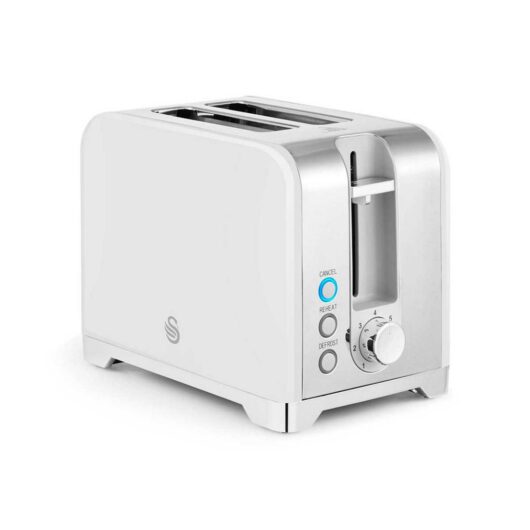 Swan Solace 2 Slice Stainless Steel Toaster White