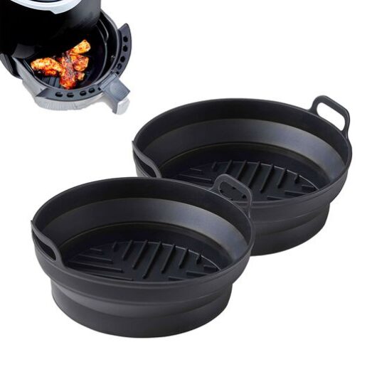 TOWER T843090 2-piece Non-Stick Silicone Air Fryer Tray Set - Black