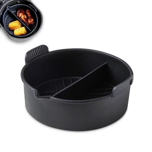 TOWER T843094 Non-stick Round Air Fryer Tray with Divider - Black