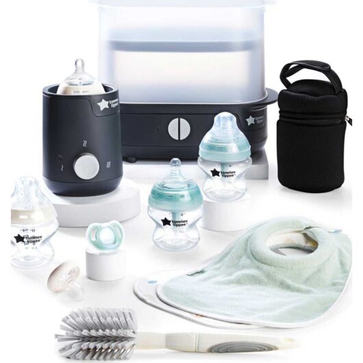 Tommee Tippee Complete Feeding Set, Steam Steriliser, Bottle Warmer, Bag, Black