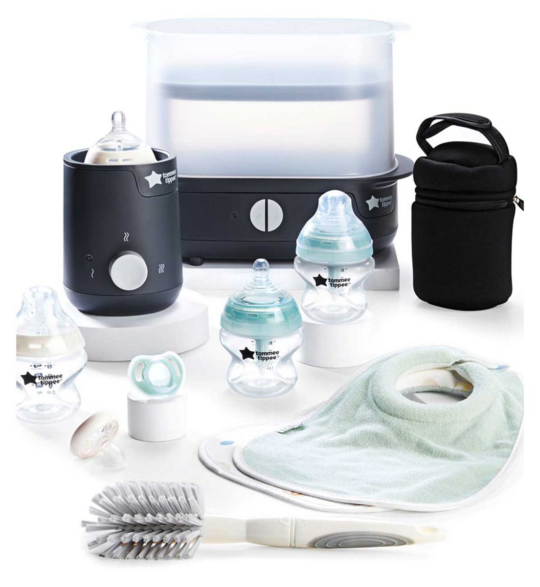 Tommee Tippee Complete Feeding Set, Steam Steriliser, Bottle Warmer, Bag, Black