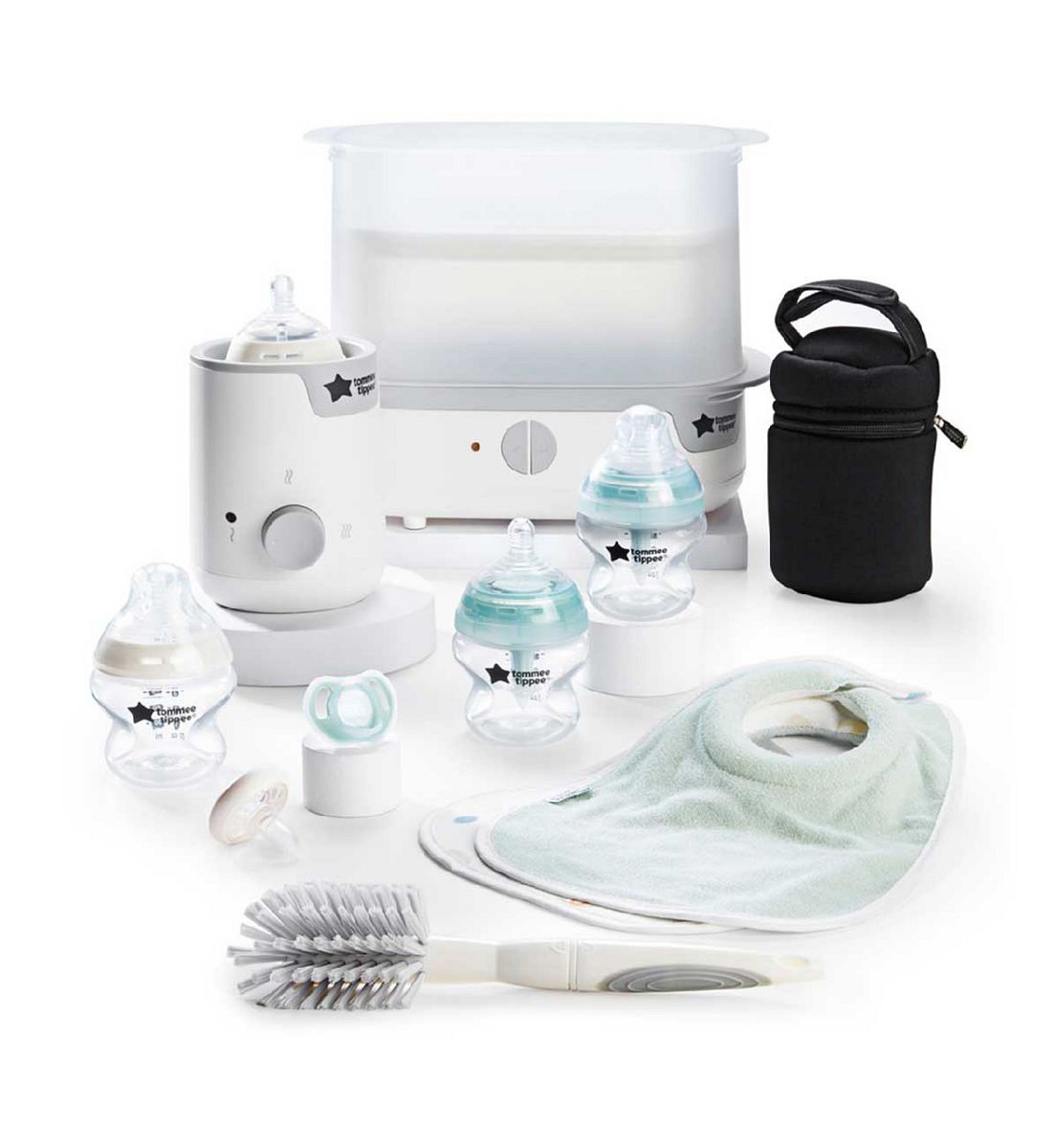 Tommee Tippee Complete Feeding Set, Steam Steriliser, Bottle Warmer, Bag, White